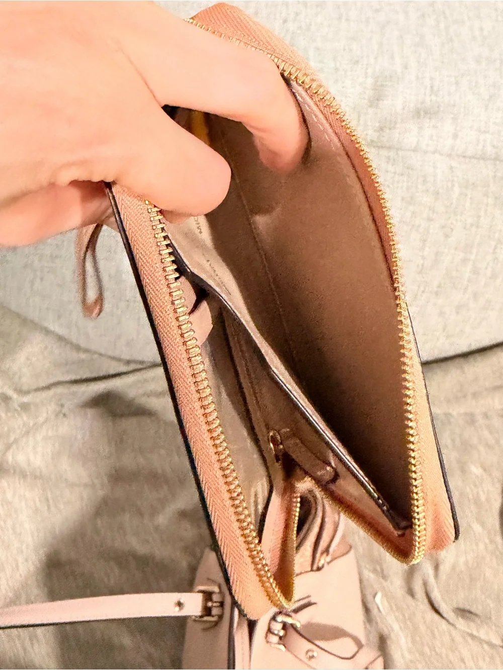 Michael Kors Blush Pink and Rose Gold Tote with Matching Wallet